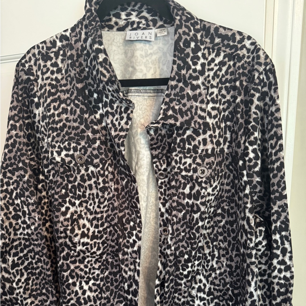 Joan Rivers 28W Black/Gray/Cream Jacket